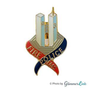 911 Remembrance Fire Police EMS Twin Towers Flight 93 Pentagon Enamel Pin
